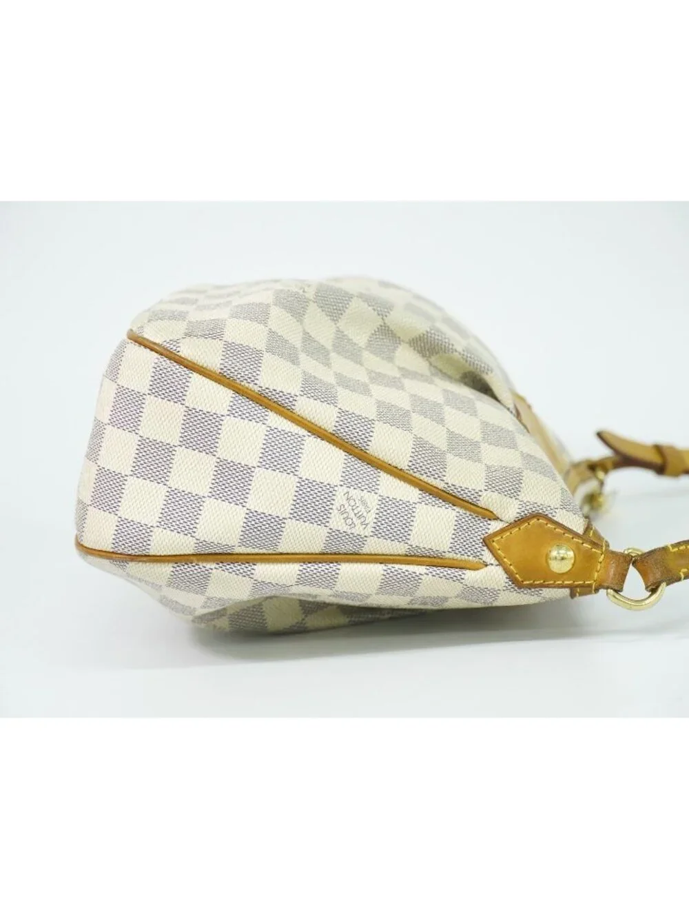 Louis Vuitton LV Siracusa PM Damier Azur Shoulder Bag Pochette White Gray